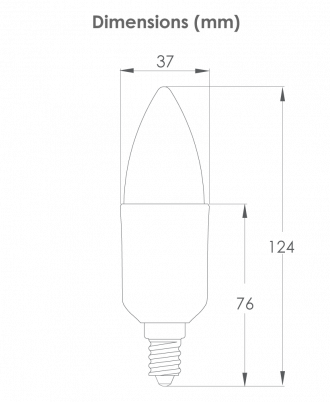 Dimensions Lampe Candyeld 4W E14
